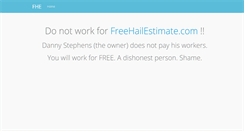 Desktop Screenshot of freehailestimates.com